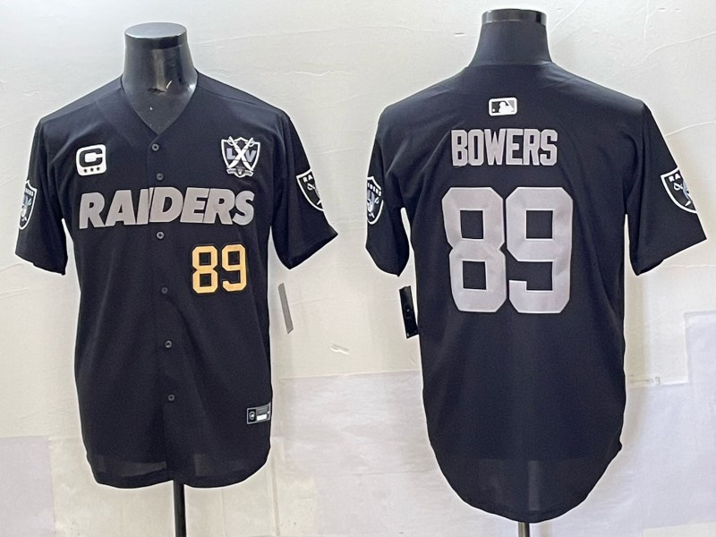 Men Oakland Raiders 89 Bowers Black Nike 2025 Limited NFL Jersey 009